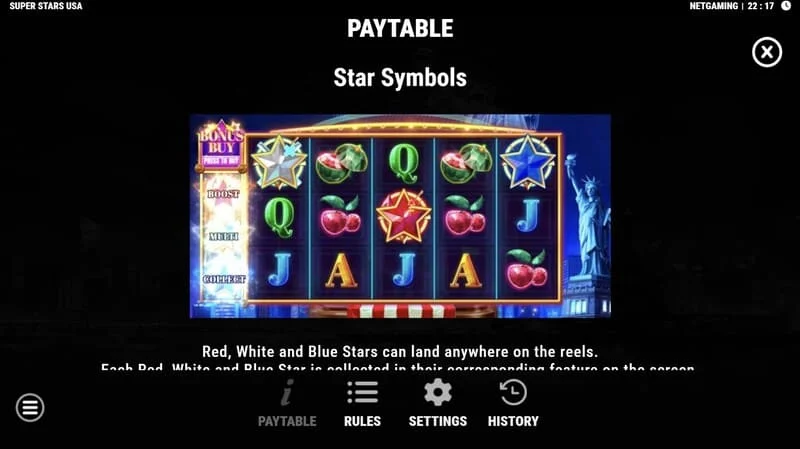 Super Stars USA – žvaigždžių simboliai Hold & Win žaidime